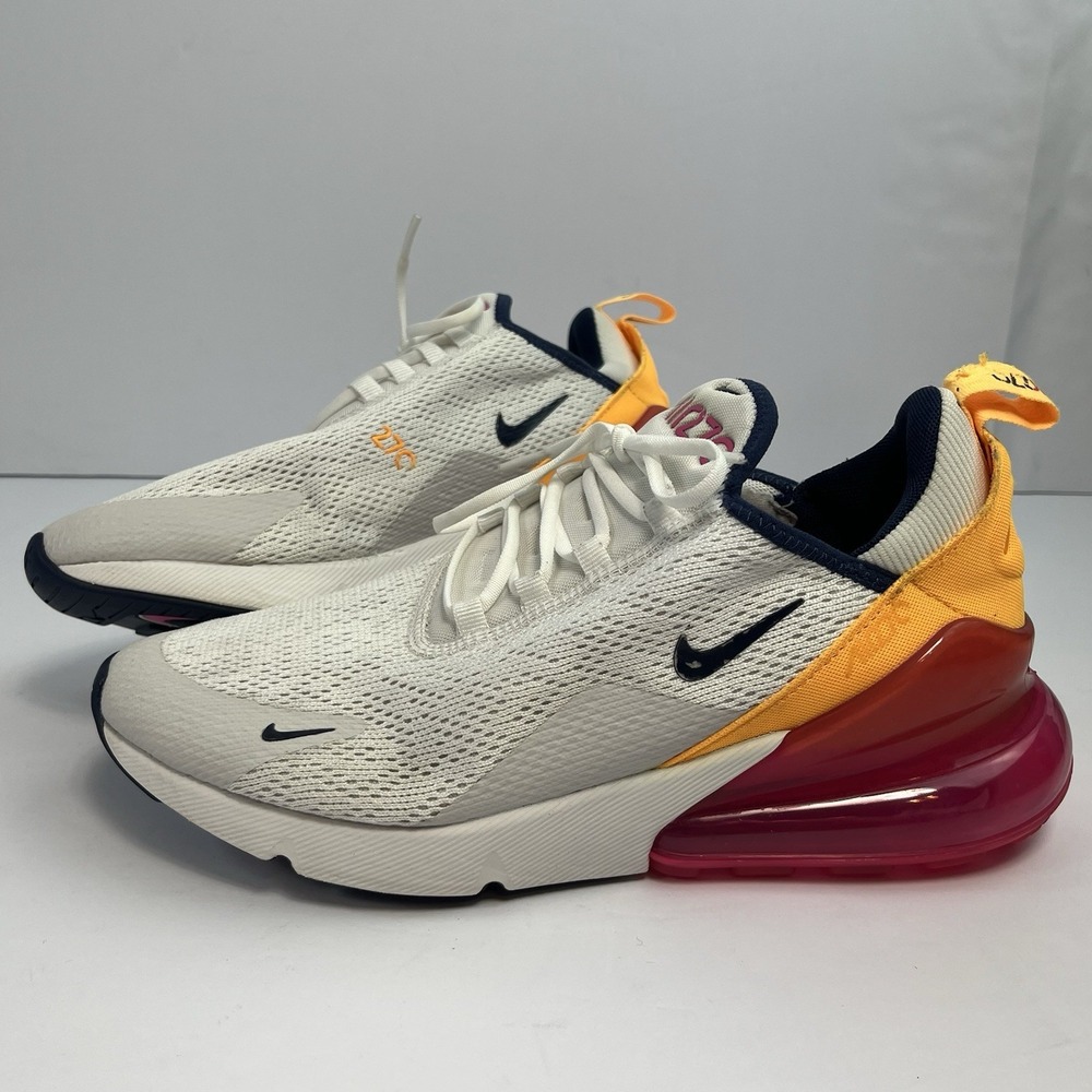 Nike Air Max 270 White Pink Orange AH6789-106 Women's Size 9